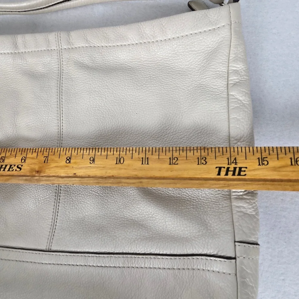Coach F32522 White Pebbled Leather Convertible Hobo Shoulder Crossbody Bag EUC